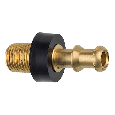 Ags Brass Push-On Hose Fitting, 1/4 Hose, Male (1/8-27 NPT), 1/bag PHF-10B